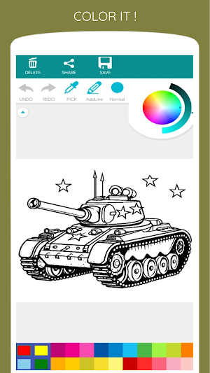 War Tank Coloring Book Screenshot 2