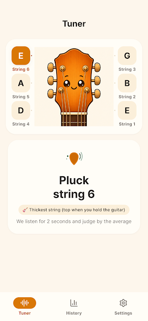 Easy Guitar Tuner: Pitch Meter Screenshot 0