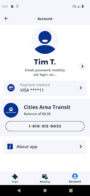 CAT Paratransit Screenshot 1