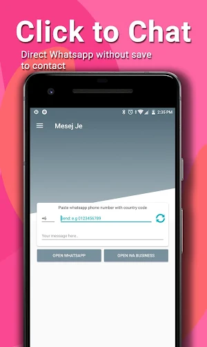 Mesej Je PRO: tools for Whatsapp Screenshot 0