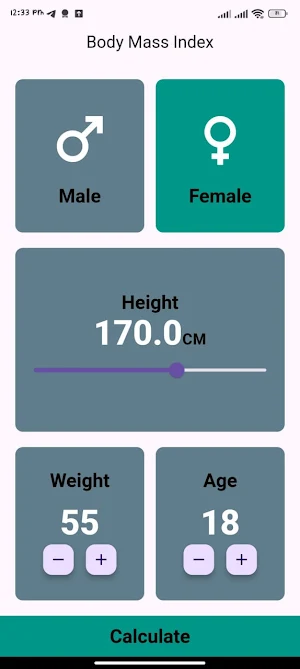 BMI:Body Mass Index Screenshot 1