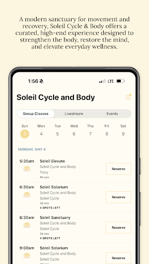 Soleil Cycle & Body Screenshot 2