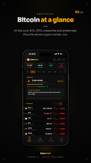 SatsIntel: Track Bitcoin & ETF Screenshot 2