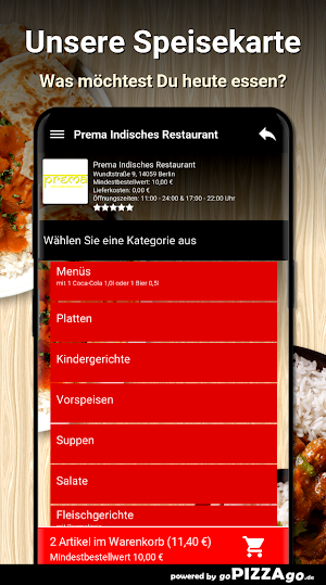 Prema Indisches Restaurant Ber Screenshot 3
