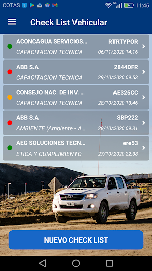 Check List Vehicular Newmont Screenshot 2