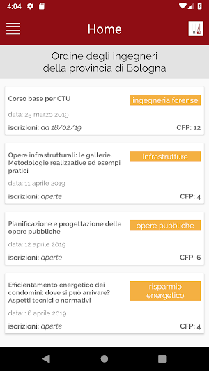 Ordine Ingegneri Bologna Screenshot 1