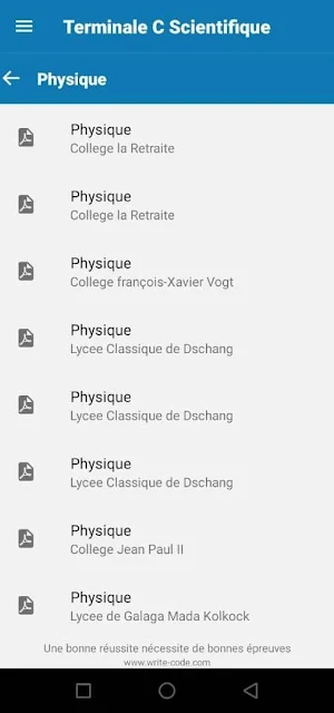 Succès examen Screenshot 0