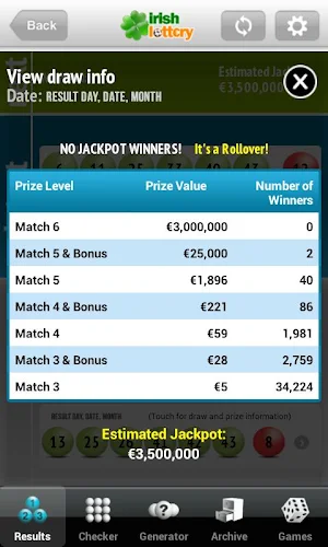 Lotto Results Screenshot 2