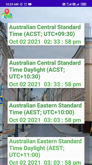 Australian Timezone Clock Screenshot 3