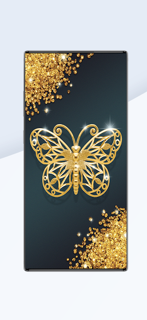 Golden Butterflies Lock Screen Screenshot 3