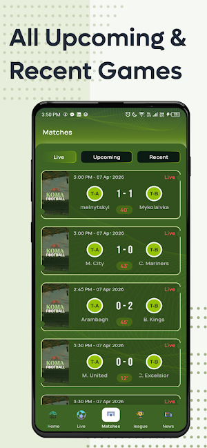 Komiz Footy Live Score Screenshot 1