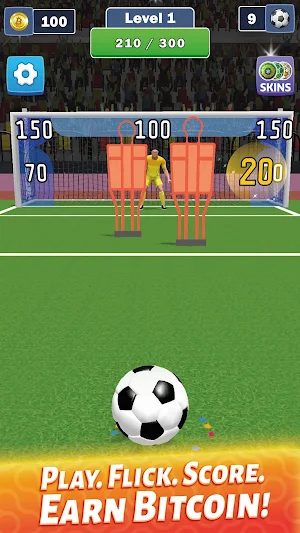 Bitcoin Goal Flick: Earn BTC Screenshot 0