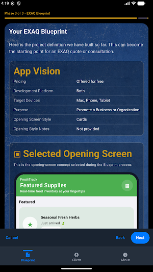 EXAQ Blueprint Screenshot 2