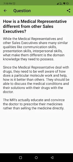Medical Rep Interview Question Screenshot 2