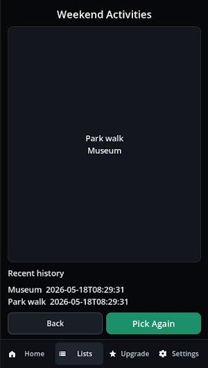RandomList: Picker Screenshot 2