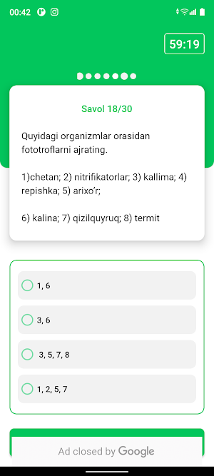 Biologiyadan Testlar Screenshot 1