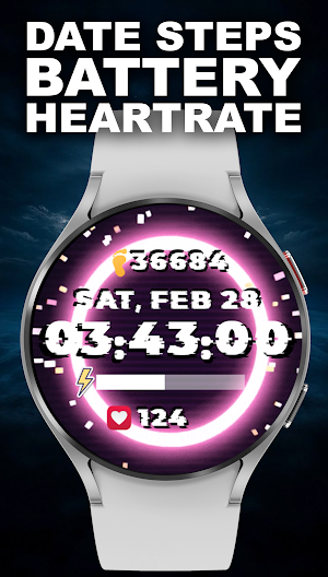A089 Glitch Animated WatchFace Screenshot 2