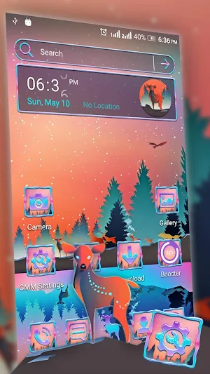 Deer Lake Painting Theme Screenshot 0