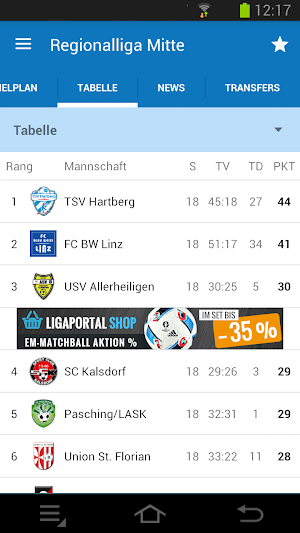 Ligaportal Fußball Live-Ticker Screenshot 2