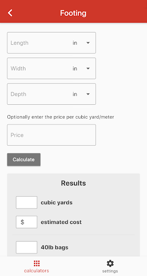 Concrete Calculator Screenshot 1