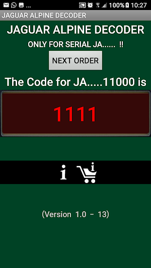 Jaguar Alpine Radiocode Decode Screenshot 1