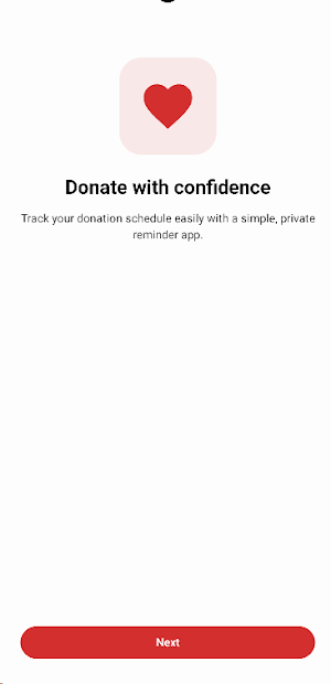 Blood Donation Reminder Screenshot 0