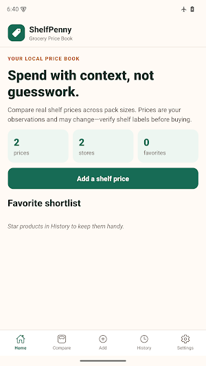 ShelfPenny: Grocery Price Book Screenshot 0