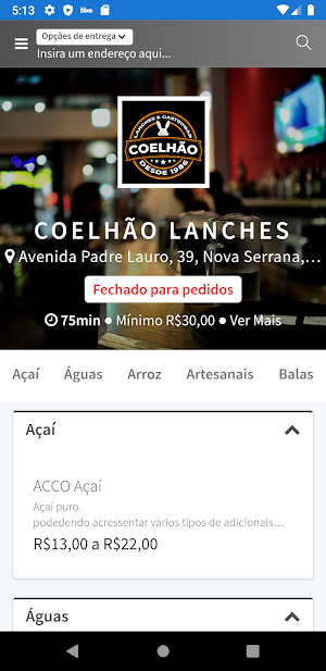 Coelhão Lanches Screenshot 0