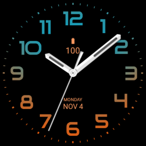 Blue Orange Analog Watch Face Screenshot 3