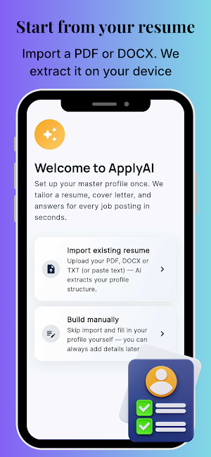 ApplyAI: Tailored Job Apply Screenshot 1