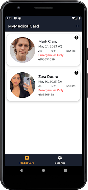 MyMedicalCard Screenshot 2