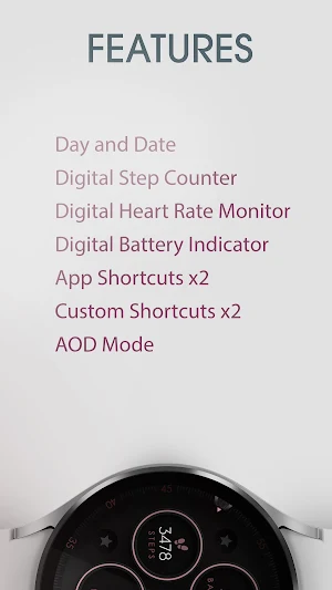 Digital Rose Gold 4 Watch Face Screenshot 2