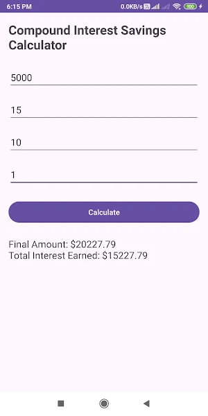 Compound Interest Savings Calc Screenshot 2
