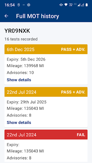 MOT History Screenshot 3