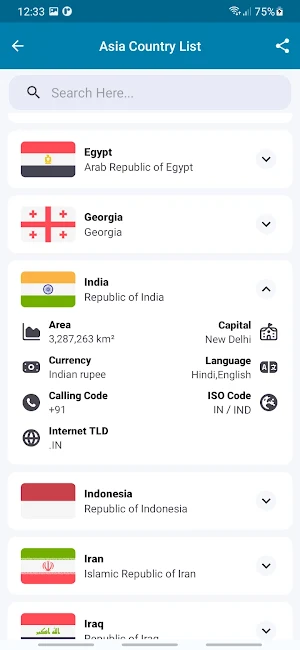 Country Details Screenshot 3