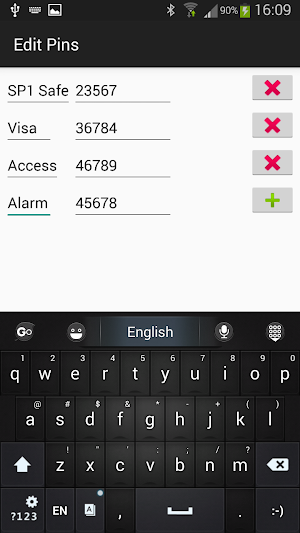 Pin Keeper (Pins/Passwords) Screenshot 2