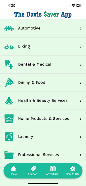 The Davis Saver app Screenshot 1