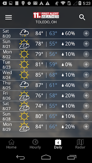 WTOL First Alert Weather Screenshot 3