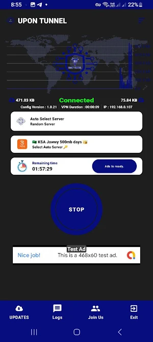 Upon tunnel vpn Screenshot 3