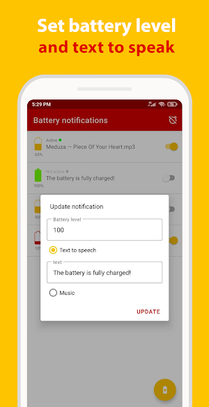 Audible battery level notifications Screenshot 1