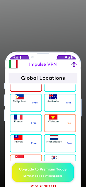 Impulse VPN: SpeedSurge IP Screenshot 3