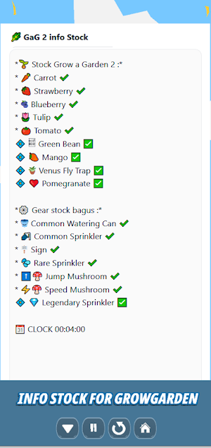 info stock for GaG2 growgarden Screenshot 0