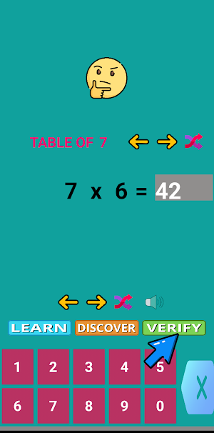 Multiplication tables Screenshot 2