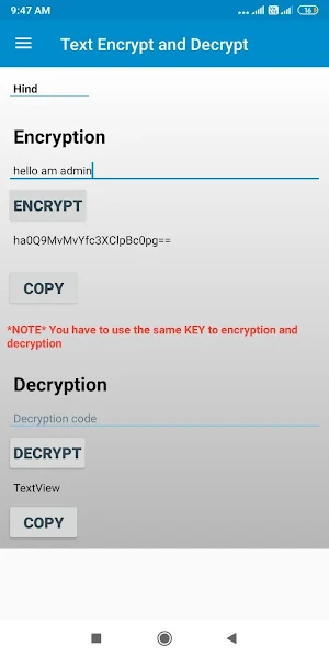 Encryption and Decryption (Cryptography) Screenshot 1