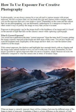 Photography Tricks Techniques Screenshot 3