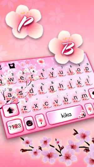 Pink Spring Flowers Keyboard Theme Screenshot 1