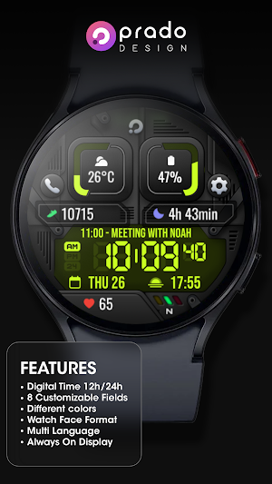 PRADO X105 Digital Watch Face Screenshot 2