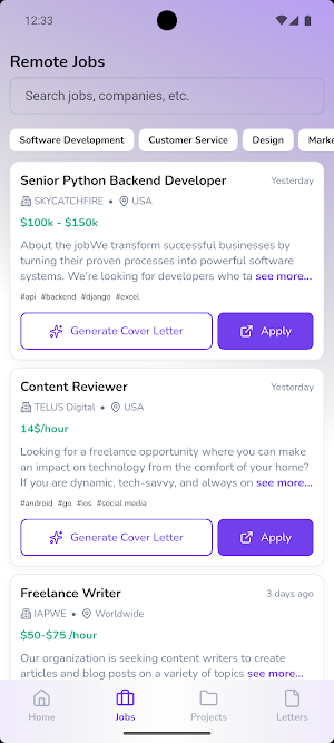 Lensfolio - AI Driven Job Hunt Screenshot 1