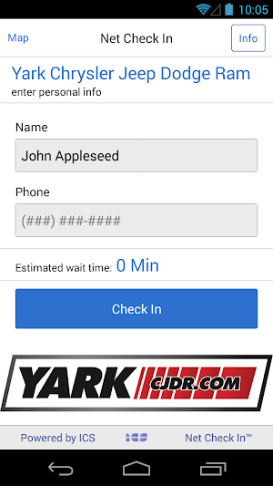 Net Check In - Yark Chrysler Jeep Dodge Ram Screenshot 1