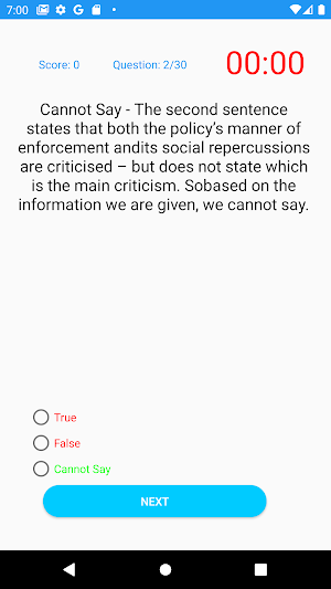 Verbal Reasoning Test Screenshot 1